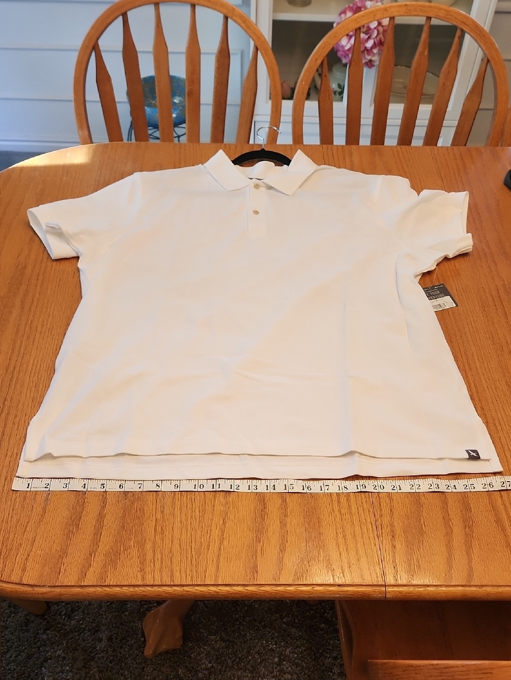 NWT Eddie Bauer Classic Men’s White Polo Shirt - Lightweight Short Sleeve - Picture 12 of 16